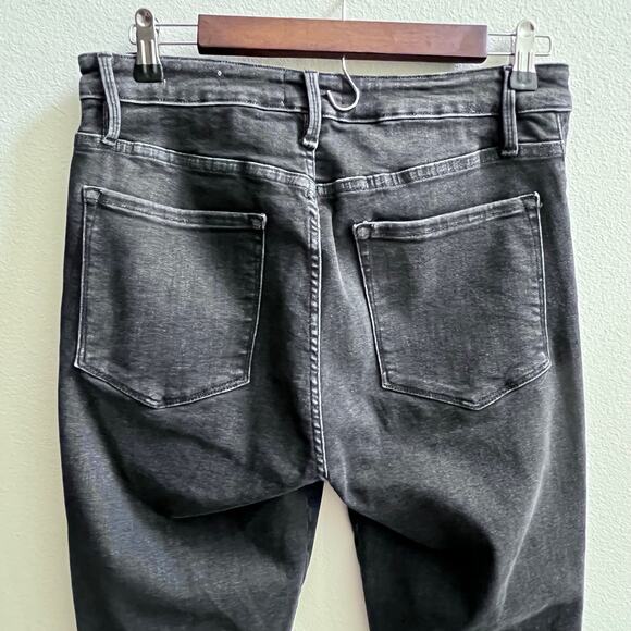 FRAME Le One Skinny Teller Jean in Two Tone Wash Blue Dark Gray Denim Size 2 - Picture 5 of 9